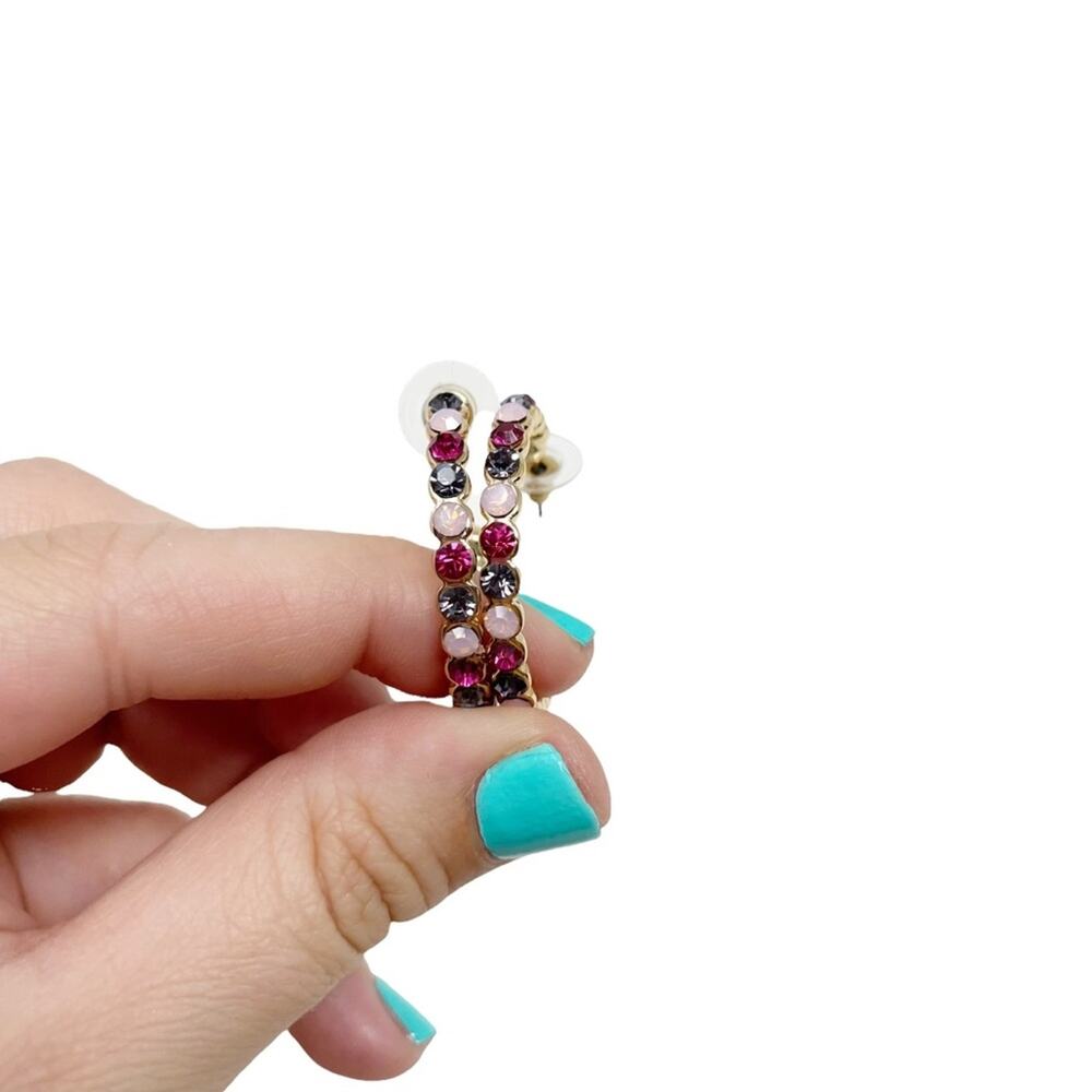 JTV Rhinestone Hoop Earrings - Picture 4 of 4
